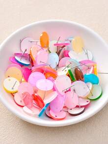 50颗14毫米耳钉，亚克力耳针，时尚饰品DIY耳环制作配件 - 圓形 - 查看 12