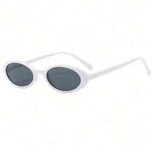 Women's Small-Framed Retro European And American Style Teardrop-Shaped , Jelly-Colored Sun Protection ,  And Stylish, Suitable For Travel. Lightweight, Comfortable, Non-Slip, Doesn't Press On The Nose, Durable, And Flattering For All Face Shapes (Round, Square, Long, Oval). Unisex And Couple Styles Available. - White Frame With Gray Accents - View 8