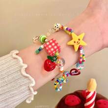 Apple Paradise Brightening High-Value Fresh Colorful Beaded Bracelet Summer Candy Color Dopamine Accessories For Women - 兩裝 - 查看 3