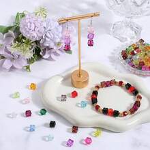 100 hạt vuông acrylic trong suốt 10mm để làm trang sức DIY - Hạt hình khối đa giác lấy cảm hứng từ bầu trời đầy sao, thích hợp làm vòng tay và dây chuyền, lý tưởng cho việc làm đồ thủ công và phụ kiện thời trang. - Nhiều màu - Xem 5