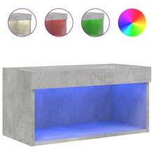 vidaXL TV-Schrank mit LED-Leuchten Betongrau 60x30x30 cm - Gris - Voir 2