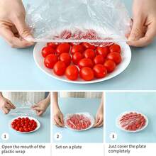 100pcs Elastic Food Covers, Reusable Stretch Lids For Bowls, Versatile Kitchen Packaging Sealing Bags For Food Storage, Bread, Outdoor Picnic, Adjustable Plastic Wrap, Kitchen Gadgets - View 3