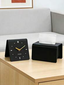 1pc Creative Small Desk Clock, Modern Design Desktop Decor, Silent Clock, Student Bedroom Bedside Clock, Student Classroom Office Desk Decoration, Home Living Room Bedroom Wall Clock - Dial Clock - View 9