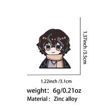 酷炫卡通男孩珐琅徽章动漫人物胸针松树翻领别针徽章背包服装配饰时尚珠宝礼品 - 黑色 - 查看 17