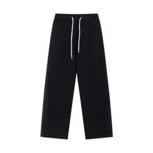Alo Yoga Straight Leg Sweatpants, Loose Fit Wide Leg Sweatpants, Black, Unisex, Casual Fitness Pants - 查看 10