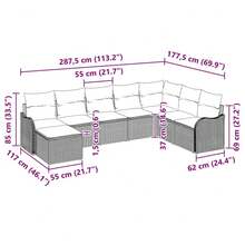 vidaXL Gartensofa-set Beige Poly-Rattan - Beige - Visualizzare 10