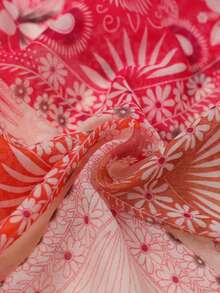 1 chiếc khăn vuông đa năng in hình hoa và chó dành cho nữ, thích hợp mang theo khi đi du lịch hoặc chống nắng. - Nhiều màu - Xem 2