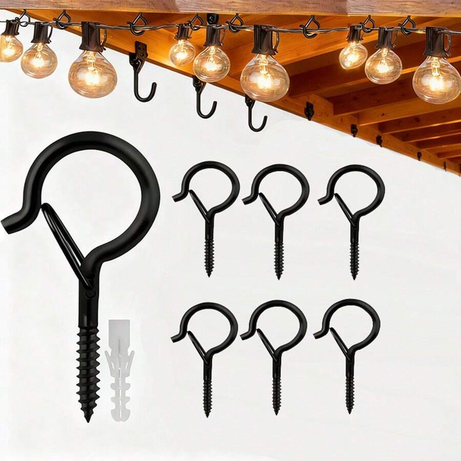 10/20/50pcs Spring Hook And Loop Fastener - Anti-Fall Question Mark Bonsai Pendant Lamp Hanging Basket Hook - Windproof Spring Hook - Multicolor - View 1