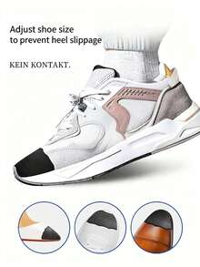 軟墊pu鞋墊配海綿和半碼後跟墊, 減少擦傷, 調整鞋碼和減緩高跟鞋、便鞋、平底鞋的疼痛 - 黑色(圓頭) - 查看 4