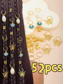 52 chiếc vòng cài tóc hình bướm và vỏ sò kiểu bãi biển mùa hè, phụ kiện tóc phong cách Bohemian. - Nhiều màu - Xem 4