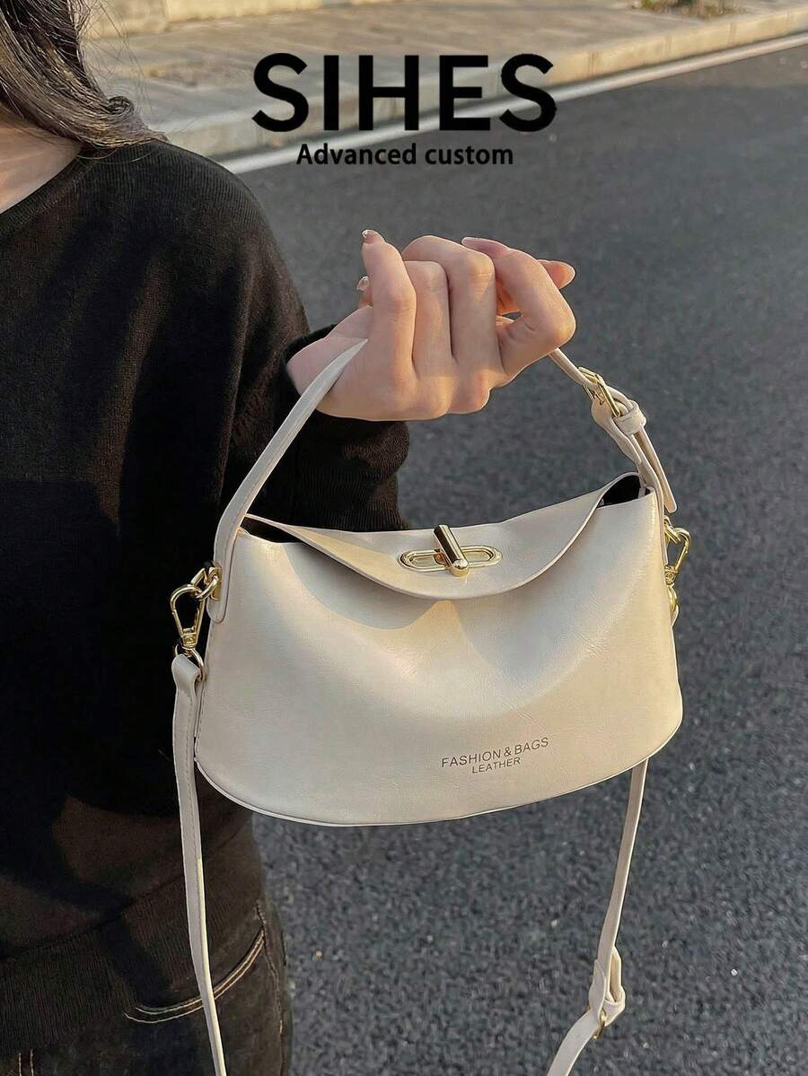 1件纯色PU皮革女士单肩斜挎包，时尚哑光手提包，拉链封口，可调节肩带，适合旅行、购物、约会，是送给女性、青少年、大学生、初学者和职业女性的理想礼物，适用于办公室、学校、工作、商务、通勤、户外、旅行、野餐等场合。