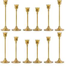 3pcs/6pcs/12pcs Candle Holders, Single Long Stem Brass Plated Iron Candle Holders, For Centerpiece, Candlelight Dinner Photo Props, Dining Table Living Room Home Decor, Candles Not Included - Copper Candlestick - View 8