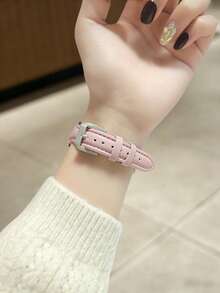 1 条女士简约牛角扣皮革表带，兼容 38/40/41/42/44/45/46/49 毫米表盘，兼容 Ultra/SE10/9/8/7/6/5/4/3/2/1 型号。 - 粉色 - 查看 6