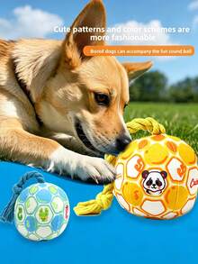 Durable Squeaky Dog Toy Interactive Self-Play Chew Ball Relieves Boredom Releases Energy Soft Plush Pet Toy Suitable For Small Dogs Teddy Bichon Easter Gift Mother's Day Pet Gift - Multicolor - View 7