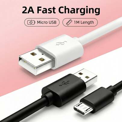 Gesen 2A快充Micro USB数据线，1米长，USB A转Micro USB充电线，兼容安卓手机，两种颜色可选