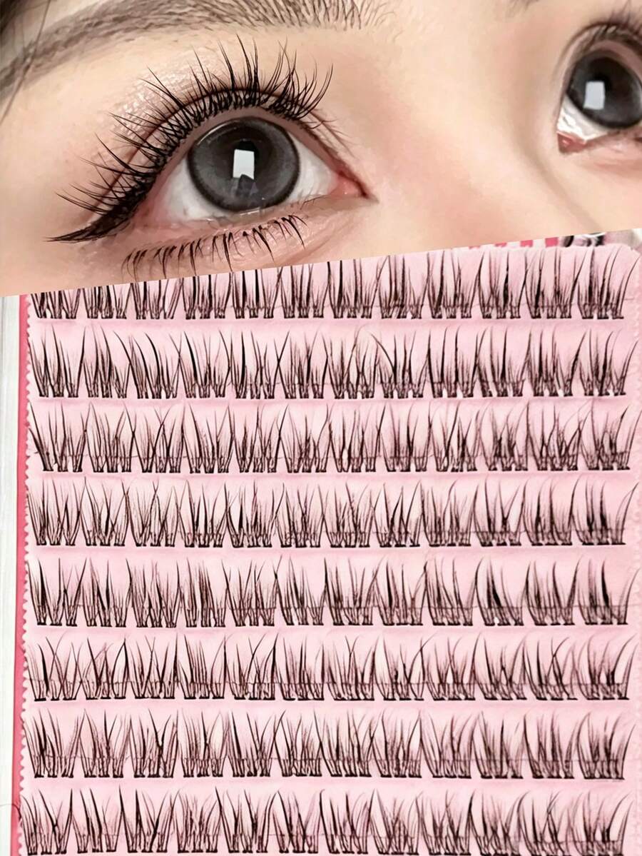 36pcs/120pcs Glue-Free Eyelash Extensions, Mink Lashes, Natural Look, Segmented Single Cluster (Random Bottom Card) - C - View 1