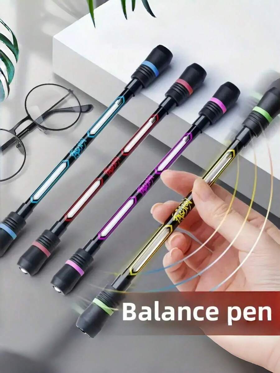 1 set - Bolígrafos giratorios famosos en internet, entrenamiento manual flexible, bolígrafo para estudiantes principiantes, bolígrafo antiestrés, antideslizante y antideslizante con función de escritura - Lápiz giratorio equilibrado, bolígrafo de escritura creativa, artículos de papelería