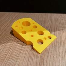 Butée de porte en forme de fromage suisse - Matériau plastique épais - Forme de quartier jaune, joli motif de fromage - Frein de sécurité en bas, convient pour les pièces, les chambres et les portes (Sans vis/Installation facile) - pièce unique - Voir 3