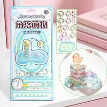 1个可爱3D水晶贴纸，儿童DIY叠叠乐玩具，儿童装饰贴纸，学生奖励，节日礼物，柔软DIY手机壳，笔记本，3D浮雕可爱颗粒贴纸 - 彩色 - 查看 11