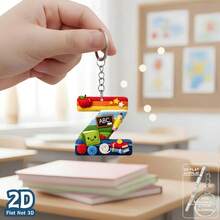 Móc khóa acrylic hình chữ cái TEACHER A-Z kiểu nhung mềm mại, quà tặng cho nam/nữ, quà sinh nhật, quà tặng tiệc tùng, quà lưu niệm. Móc khóa hình chữ cái 2D, quà tặng phẳng, quà tặng cho nam/nữ. - Nhiều màu - Xem 23