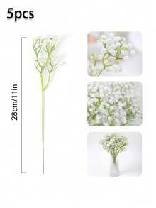 20/10/5/1pc Artificial White Baby's Breath, White Artificial Flowers, Suitable For Wedding Decoration, Home Decor, Tabletop Decor, DIY Floral Arrangement, Wedding And Holiday Party Decoration, Home Outdoor Garden Decor, Wedding, Party, Room Decoration - Multicolor - View 14