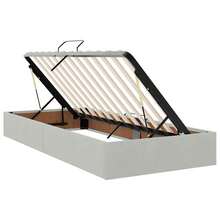 vidaXL Bett Mit Stauraum Und LED Mit LED Hellgrau 90 X 200 Cm Samt - Grey - View 7