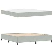 vidaXL Bettrahmen mit Matratze Hellgrau 180 x 200 cm Stoff - Gris - Voir 5
