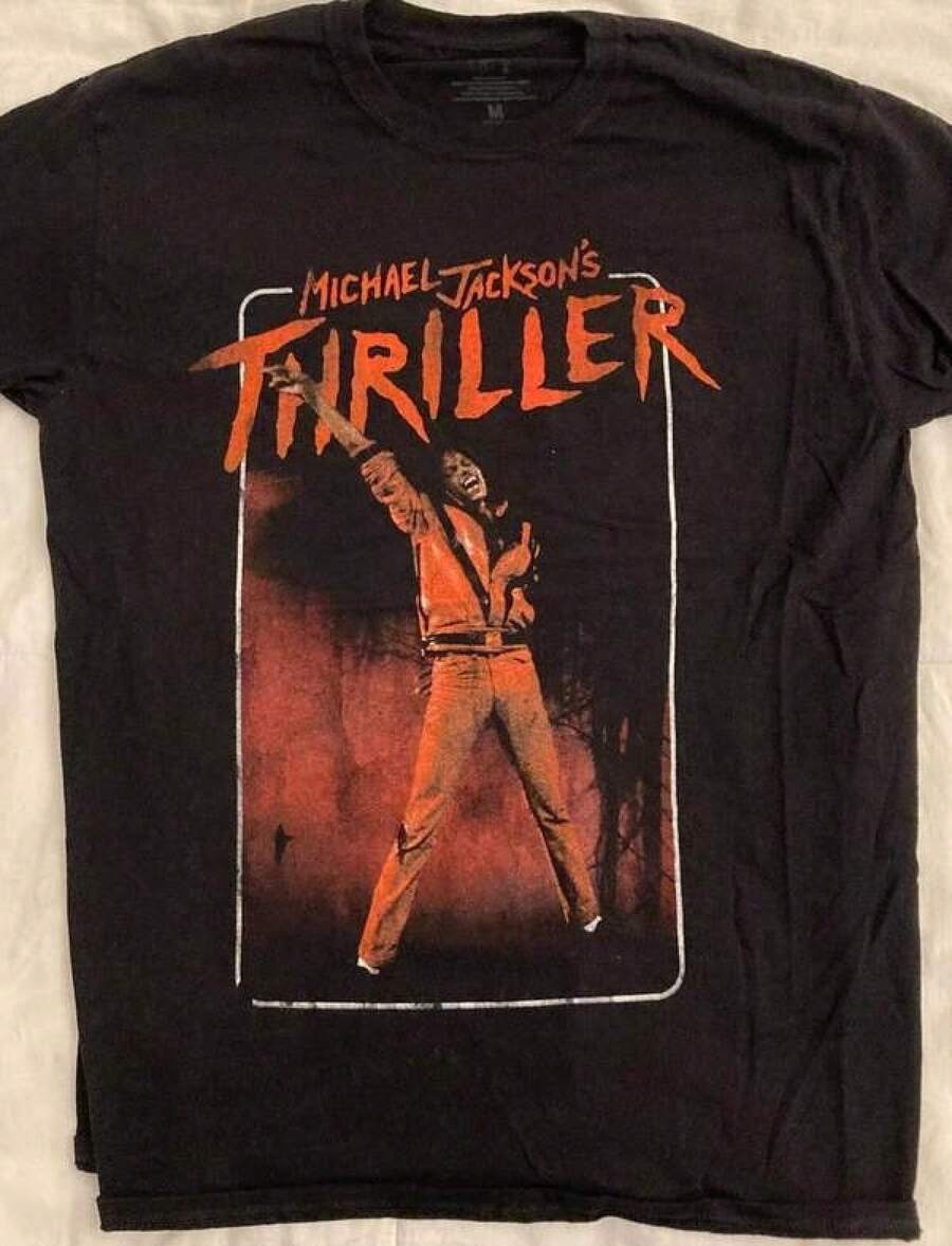 Unisex Adult T-ShirtMichaelS JacksonS Thriller T-Shirt Size Medium Black Music Icon TeeSoft Cotton, Casual Daily Wear,Lightweight, Breathable Fabric,Cute , Perfect For Vacation,Blusas Para Mujer,Playeras De Mujer - màu đen - Xem 1