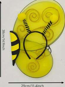 Cute Halloween Bee Costume And Accessories (Including Headpiece And Wings) - Multicolor - View 7