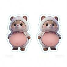 New Big Belly Rabbit Design Dog Soft Silicone Fridge Door Car Door Anti-Collision Sticker Squeeze Toy - Multicolor - View 6