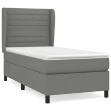 vidaXL Boxspringbett Mit Matratze Dunkelgrau 90x190 Cm Stoff - Gris - Ver 2