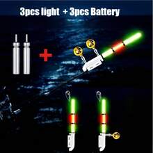 NEW 2/6pcs Fishing Rod Tip Light +CR425 Battery Set Fishing Electronic Throwing Rod Luminous Stick Light LED Removable Float Night Tackle Red/Green/White Blasting Flash Night Bite Tools CR425 (Batteries Included) - Multicolor - View 14