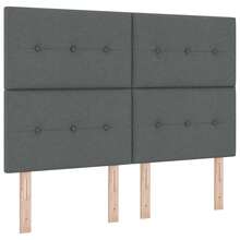 vidaXL LED Boxspringbett Mit Matratze Dunkelgrau 140 X 200 Cm Stoff - Gris - Voir 2