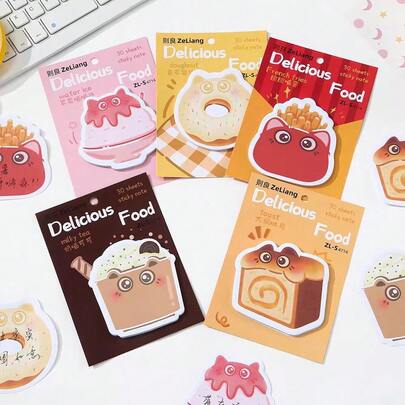 30 Sheets Portable Paper Memo Pad Stickers - Easy To Write On - Friendly Cartoon Design - Memo Pad, Sticky Notes, Adhesive Notes - For Office, School, Home Use - Planning, Organization, Journaling - Cute Stationery - Removable Self-Adhesive Memo Sheets - Planner's Essentials - Office Supplies