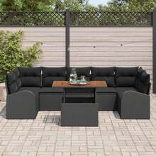 vidaXL Garten-Sofa-Set mit Speicher 8 pcs Schwarz Poly Rattan - Noir - Voir 3