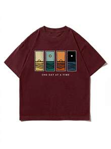 Kaos Lengan Pendek Minimalis Pria | Memimpin - Burgundy - View 6