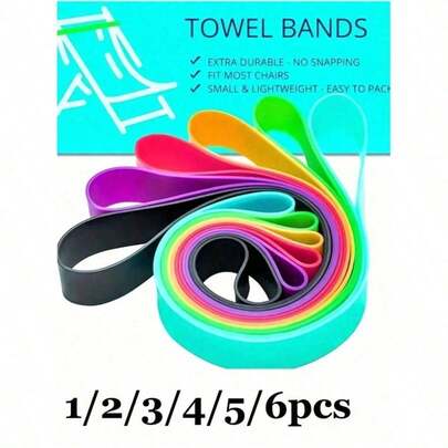 6pcs Thick Silicone Beach Chair Towel Clips, Windproof Adjustable Expandable Beach Towel Clamps, Easy To Clean, Vibrant Colors, Reusable - Secure Fit For Pool, Cruise, Camping, Picnic, Travel, Gym, Yoga And Outdoor Activities, Essential For Summer Vacation (Random Color)