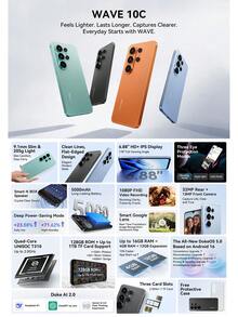 Blackview WAVE 10C 全球版智慧型手機，6.88 吋螢幕，32MP 後置相機 + 13MP 前置相機，Unisoc T310 處理器，支援最高 1TB TF 卡，5000mAh 電池，附保護殼 - 藍色 - 查看 2