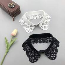 Fake Collar,Detachable Collar,Hollow-Out Fake Collar,Embroidered With A Buckle - Multicolor - View 8