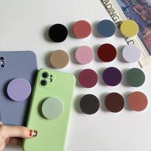 Cute Solid Color Material Phone Push-Pull Stand 1pc Solid Color Expandable Phone Stand, Cute Solid Color Transparent Phone Stand, Foldable Extendable Phone Stand, Transparent Base, Dopamine Color Phone Accessory Mother's Day Gift - Multicolor - View 2