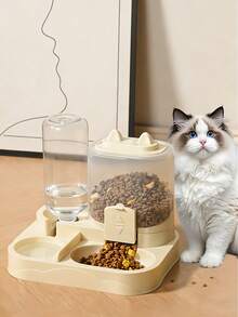 二合一大容量自动猫咪喂食器和饮水器 - 干湿分离，塑料材质，完美满足室内宠物的补水和健康饮食需求，猫粮和饮水分配器，适用于猫狗，大容量方便携带，时尚宠物用品，幼犬用品，猫咪配件，狗狗用品 - 700毫升 - 查看 4