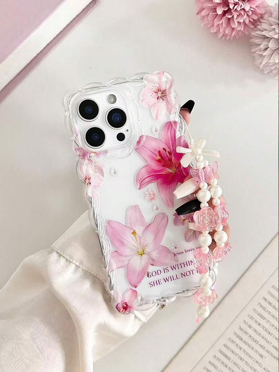 Ốp điện thoại TPU chống sốc, thiết kế tối giản, thanh lịch, họa tiết hoa văn bện sóng, viền trang trí, kèm vòng tay hạt cườm thủ công, tương thích với iPhone 17pro/17Air /17/17promax 16/11/16pro/16plus/16promax/16e/15Promax/13/14/12/XS/XR/7G/8PXR /7/8, 15Promax, 13, 14, 11, P12, X, 12/14 - Nhiều màu - Xem 1