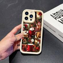 クリスマスカップデザインのクリスマスフォンケース、 17 16 15 14 12 11 X Pro Plus対応の高度デザイナー保護するケース、パーソナライズされた耐久性のあるファッショナブルな携帯電話アクセサリー - ベージュ - チェックする 6