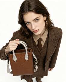 Michael Kors Mirella Handbag Set with Wallet-Top-Handle Small Satchel Purses Crossbody Tote Bag for Women with Adjustable Strap - 棕色 - 查看 6