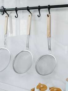 Rây lọc bằng thép không gỉ có tay cầm bằng gỗ - Thích hợp để chiên, ráo nước và phục vụ mì ống và bún, hoàn hảo cho việc chuẩn bị và lọc thực phẩm, cần thiết cho việc chuẩn bị thực phẩm, dụng cụ nhà bếp hiện đại, dụng cụ nhà bếp bền bỉ, dụng cụ ráo mì, thiết kế thời trang, rây lọc đa năng, dụng cụ nấu ăn chất lượng cao, dụng cụ ráo nước, nấu ăn tại nhà, cấu trúc chắc chắn, dụng cụ nhà bếp cao cấp - Nhiều màu - Xem 6