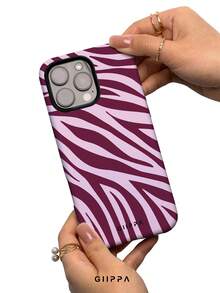 Una elegante funda para teléfono que no incluye cordón ni soporte. Funda para teléfono 17 Pro con base rosa claro y diseño de estampado de cebra marrón, compatible con Phone 16 Pro, 15 Pro, 14 Pro. Funda para teléfono coreana elegante e interesante, compatible con 11/12/13/14/15/28 Pro Plus. Diseño elegante adecuado tanto para hombres como para mujeres. Regalo para novia en Navidad, Día de San Valentín, Pascua, temporada de bodas y cumpleaños. - Multicolor 2 - Ver 3