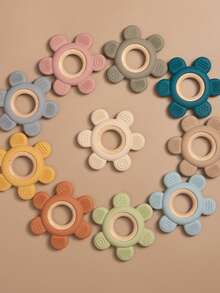 1pc Infant Teething Toy With Flower Design Graspable And Chewable For Babies Newborn Silicone Teething Toy Suitable For Baby Teething Period - Multicolor - View 7