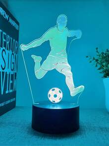 3D Football Shaped Night Light, Suitable For Football Fans, Can Decorate Room Atmosphere, Birthday Party, Graduation Gift, Etc. - Athlete Football Light - View 1