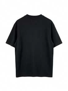 Alo Yoga Black T-Shirt With Large Front Logo, Loose Fit, Short Sleeve, Casual Sporty Style, Unisex Top - 查看 2