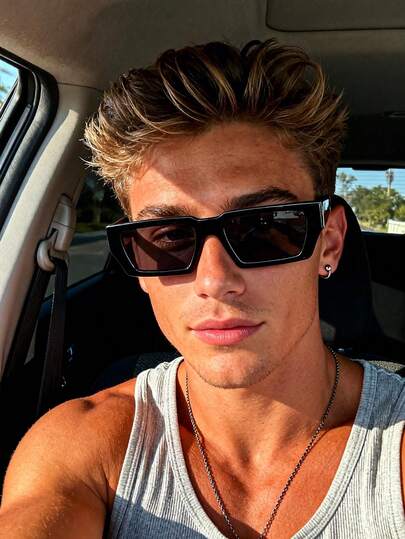 1pc Sunglasses For Men Square Elegant Personalized Classic For Tropical Beach Vacay Driving Boating Camping Daily Life Accessories